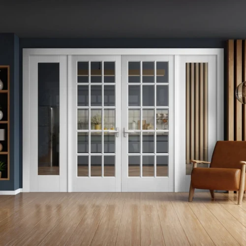 White Primed Internal SA 15L Clear Glass 1 Panel Sidelight Room Divider Set (123163)