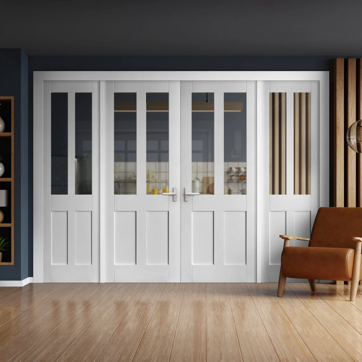 White Primed Internal Victorian 2P 2L Clear Glass Sidelight Room Divider Set (123170) 1 White Primed Internal Victorian 2P 2L Clear Glass Sidelight Room Divider Set (123170)