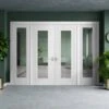 White Primed Internal Temple 1L Clear Glass 1 Panel Sidelight Room Divider Set (123176)