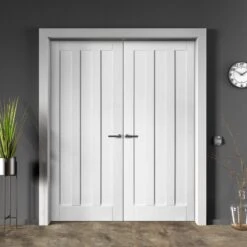 Internal White Primed Ashton 3 Panel Pair Door (121401)