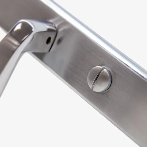 Deco Lever On Backplate Bathroom Door Handle Set - Polished Chrome / Satin Chrome (122280) 5 Deco Lever On Backplate Bathroom Door Handle Set - Polished Chrome / Satin Chrome (122280) -Oak Door Store 1724166355 01618700