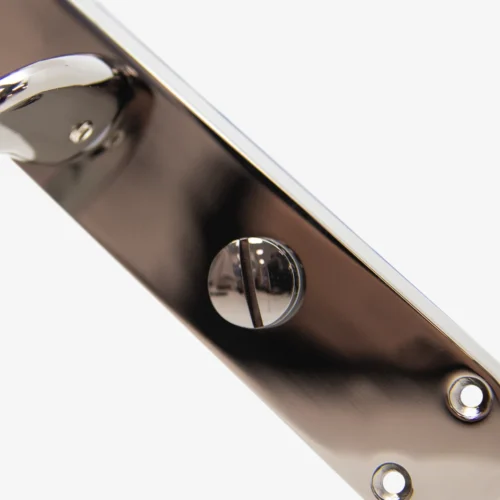 Scimitar Lever On Backplate Bathroom Door Handle Set - Black Nickel (122296) -Oak Door Store 1724166680 64513400