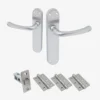 Palace Lever On Backplate Fire Door Handle Set - Satin Chrome (122278)