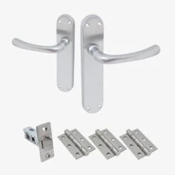 Palace Lever On Backplate Fire Door Handle Set - Satin Chrome (122278)