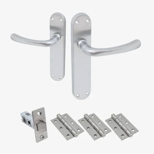 Palace Lever On Backplate Fire Door Handle Set - Satin Chrome (122278)