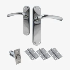 Palace Lever On Backplate Fire Door Handle Set - Polished Chrome (122271)
