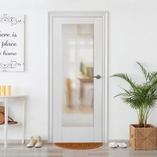 White Internal Primed Pattern 10 Ocean Glass Door (116505)