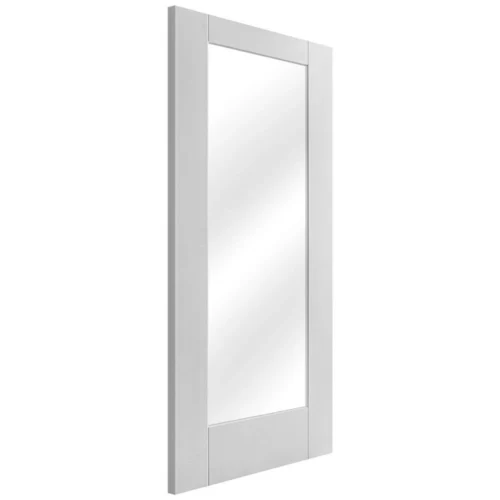 White Internal Primed Pattern 10 Clear Glass FD30 Fire Door (122083) 10 White Internal Primed Pattern 10 Clear Glass FD30 Fire Door (122083) -Oak Door Store 1724850605 08904200
