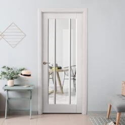 White Internal Primed Toledo 3 Light Clear Glass FD30 Fire Door (122085)