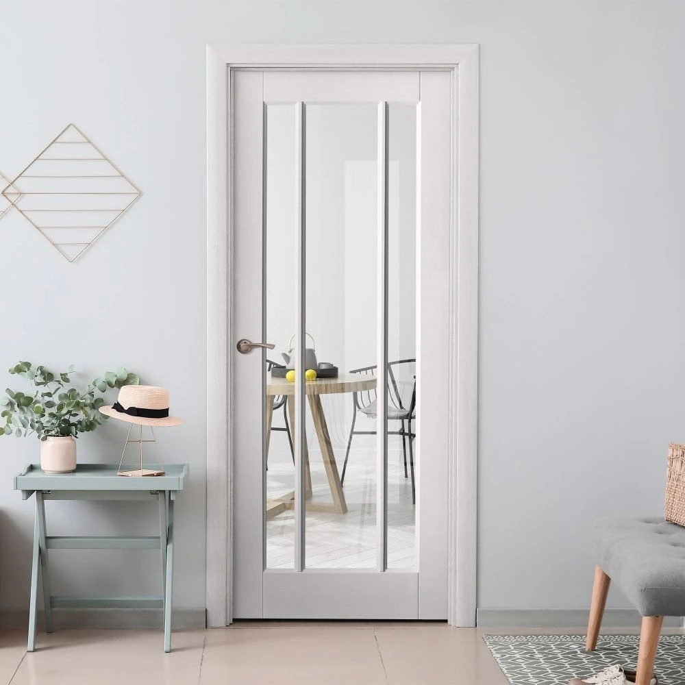 White Internal Primed Toledo 3 Light Clear Glass FD30 Fire Door (122085) 1 White Internal Primed Toledo 3 Light Clear Glass FD30 Fire Door (122085)