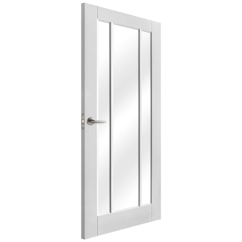 White Internal Primed Toledo 3 Light Clear Glass FD30 Fire Door (122085) 2 White Internal Primed Toledo 3 Light Clear Glass FD30 Fire Door (122085) - Image 2