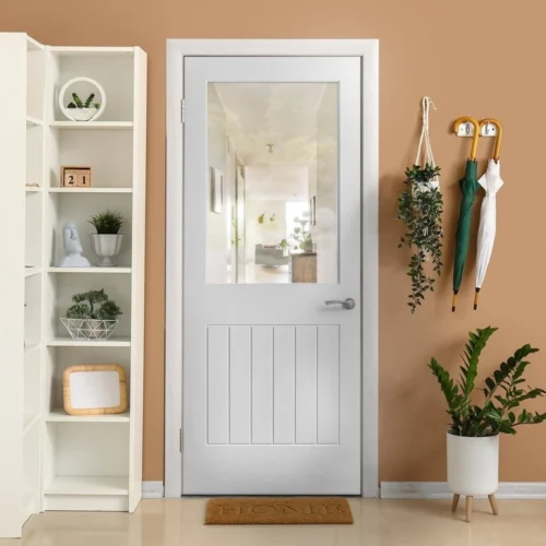 White Internal Primed Cottage 1 Light Clear Glass FD30 Fire Door (122088) -Oak Door Store 1724861012 08366600