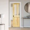 Clear Pine Unfinished Internal 2 Panel 2 Light Clear Glass Framed 100mm Pocket Door Set (123182)
