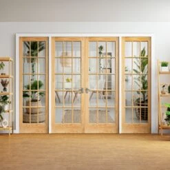 Clear Pine Unfinished Internal SA 15 Clear Glass Sidelight Room Divider Set (123142)