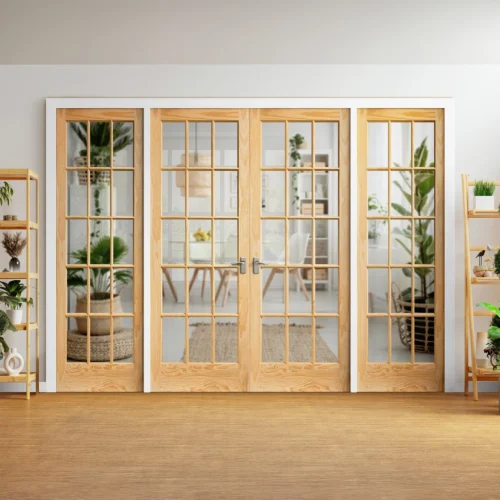 Clear Pine Unfinished Internal SA 15 Clear Glass Sidelight Room Divider Set (123142)