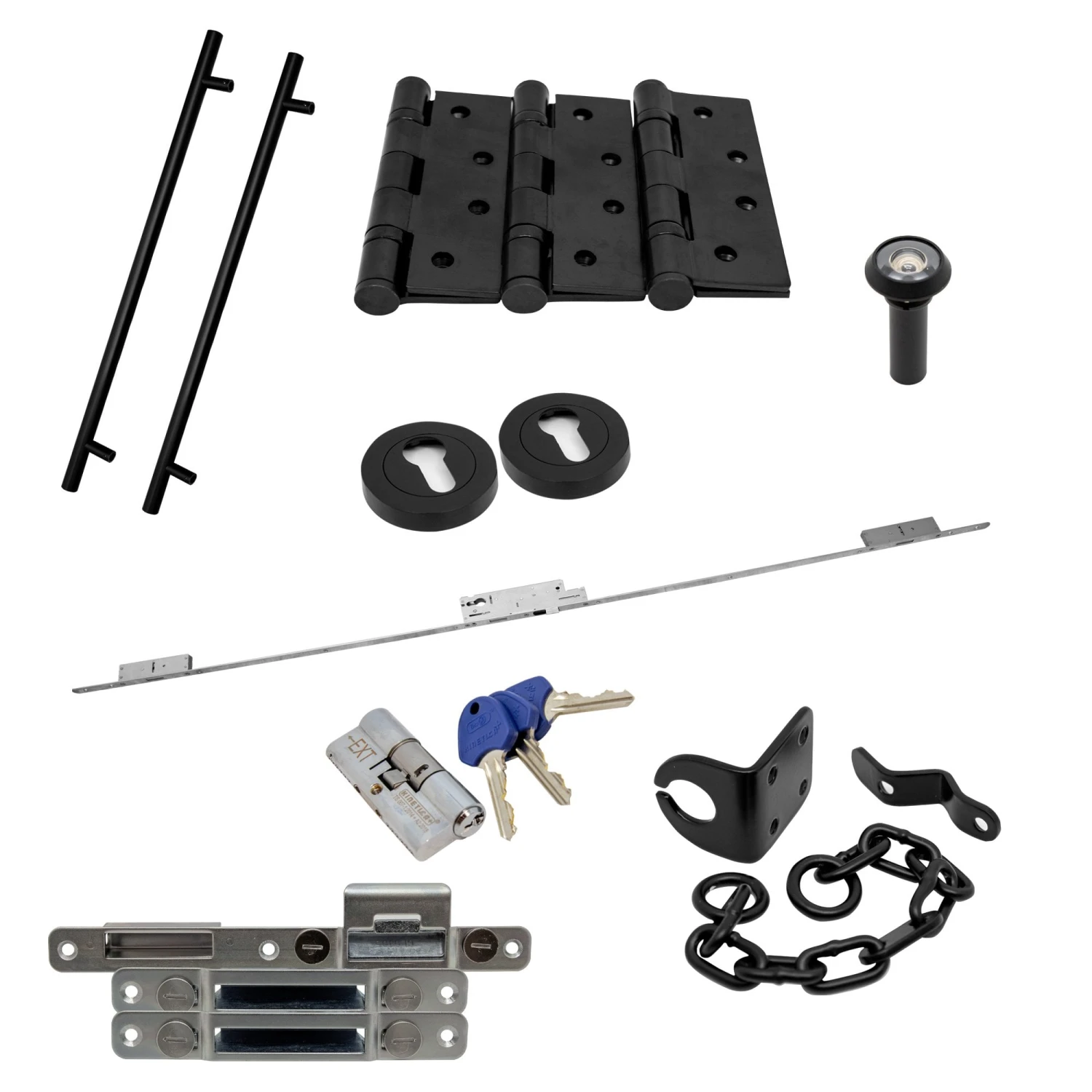 Circular Autolock 900mm External Pull Handle Set - Matt Black (122901) 1 Circular Autolock 900mm External Pull Handle Set - Matt Black (122901)