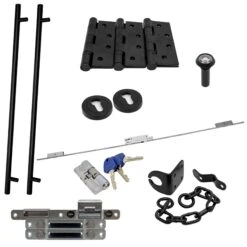 Circular Autolock 1500mm External Pull Handle Set - Matt Black (122903)