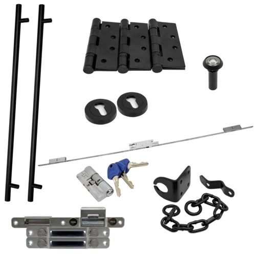 Circular Autolock 1500mm External Pull Handle Set - Matt Black (122903)