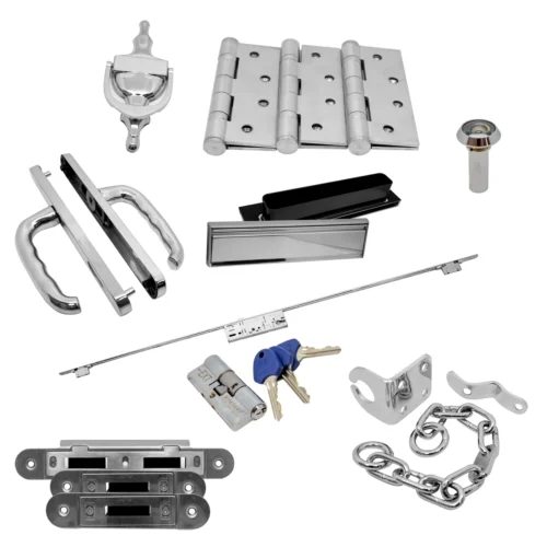 Crimebeater External Front Door Lever Handle Set - Polished Stainless Steel (122904)