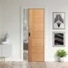 Oak Fully Finished Internal Edison 7 Panel Framed 100mm Pocket Door Set (123195)