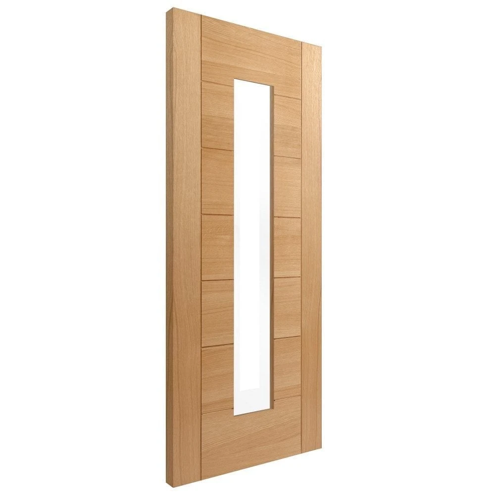 Oak Internal Fully Finished Pedrena 1 Light Clear Glass FD30 Fire Door (121945) 2 Oak Internal Fully Finished Pedrena 1 Light Clear Glass FD30 Fire Door (121945) - Image 2