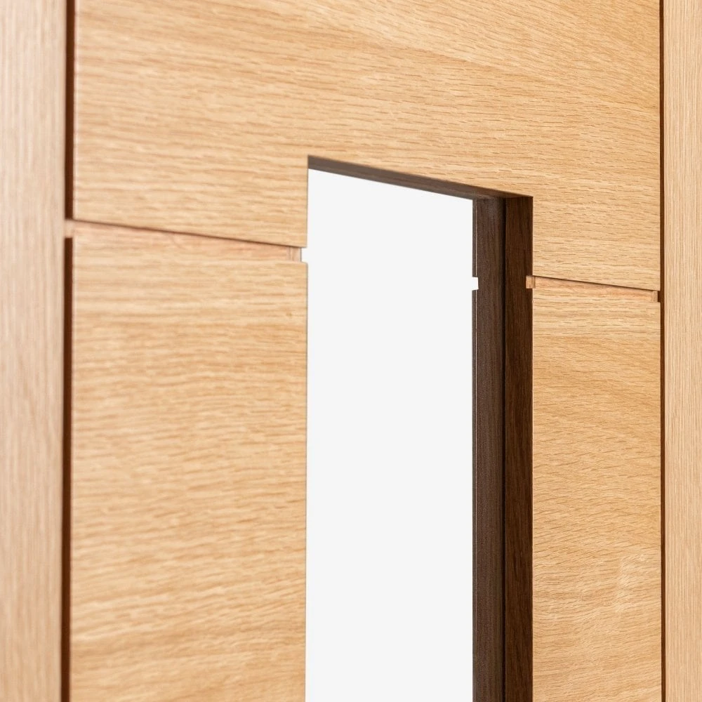 Oak Internal Fully Finished Pedrena 1 Light Clear Glass FD30 Fire Door (121945) 4 Oak Internal Fully Finished Pedrena 1 Light Clear Glass FD30 Fire Door (121945) - Image 4