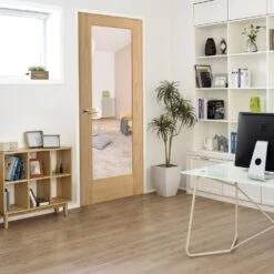 Oak Internal Fully Finished Pattern 10 1 Light Clear Glass FD30 Fire Door (121948)