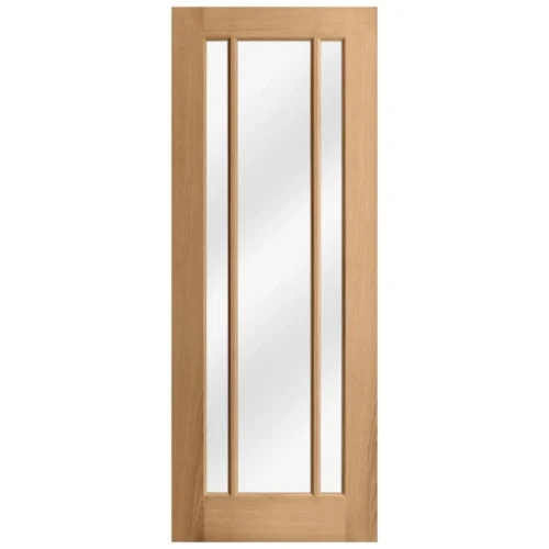 Oak Internal Fully Finished Toledo 3 Light Clear Glass FD30 Fire Door (121949) -Oak Door Store 1727356532 59381400