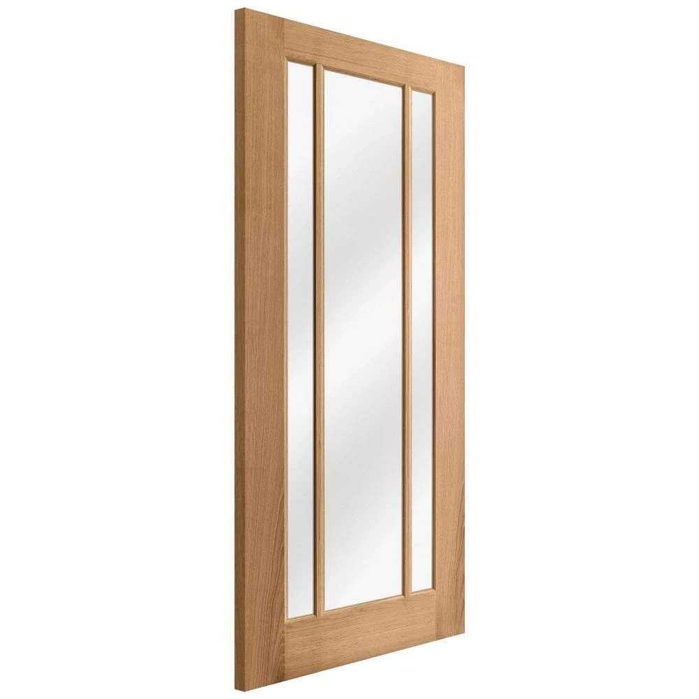 Oak Internal Fully Finished Toledo 3 Light Clear Glass FD30 Fire Door (121949) 4 Oak Internal Fully Finished Toledo 3 Light Clear Glass FD30 Fire Door (121949) - Image 4