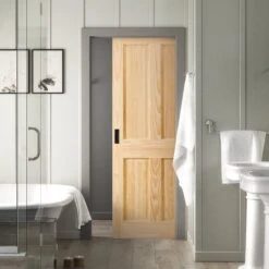 Clear Pine Unfinished Internal Malton 4 Panel Framed 100mm Pocket Door Set (123185)