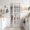 White Primed Internal SA 15 Light Clear Glass Classic Framed 100mm Pocket Door Set (123559)