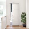 White Primed Internal Shaker 4 Panel Framed 100mm Pocket Door Set (123268)