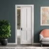 White Primed Internal Victorian Shaker 4 Panel Framed 100mm Pocket Door Set (123277)
