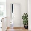 White Moulded Internal Lifestyle Ladder Framed 100mm Pocket Door Set (123283)