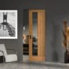 Oak Fully Finished Internal Farley 1 Light Clear Offset Glass Framed 100mm Pocket Door Set (123196)
