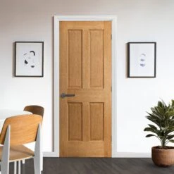 Oak Internal Fully Finished Victorian Made-to-Measure FD30 Fire Door (122652)