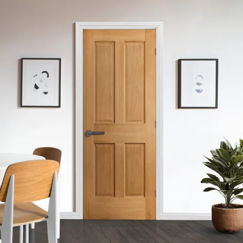 Oak Internal Fully Finished Victorian Made-to-Measure FD30 Fire Door (122652)