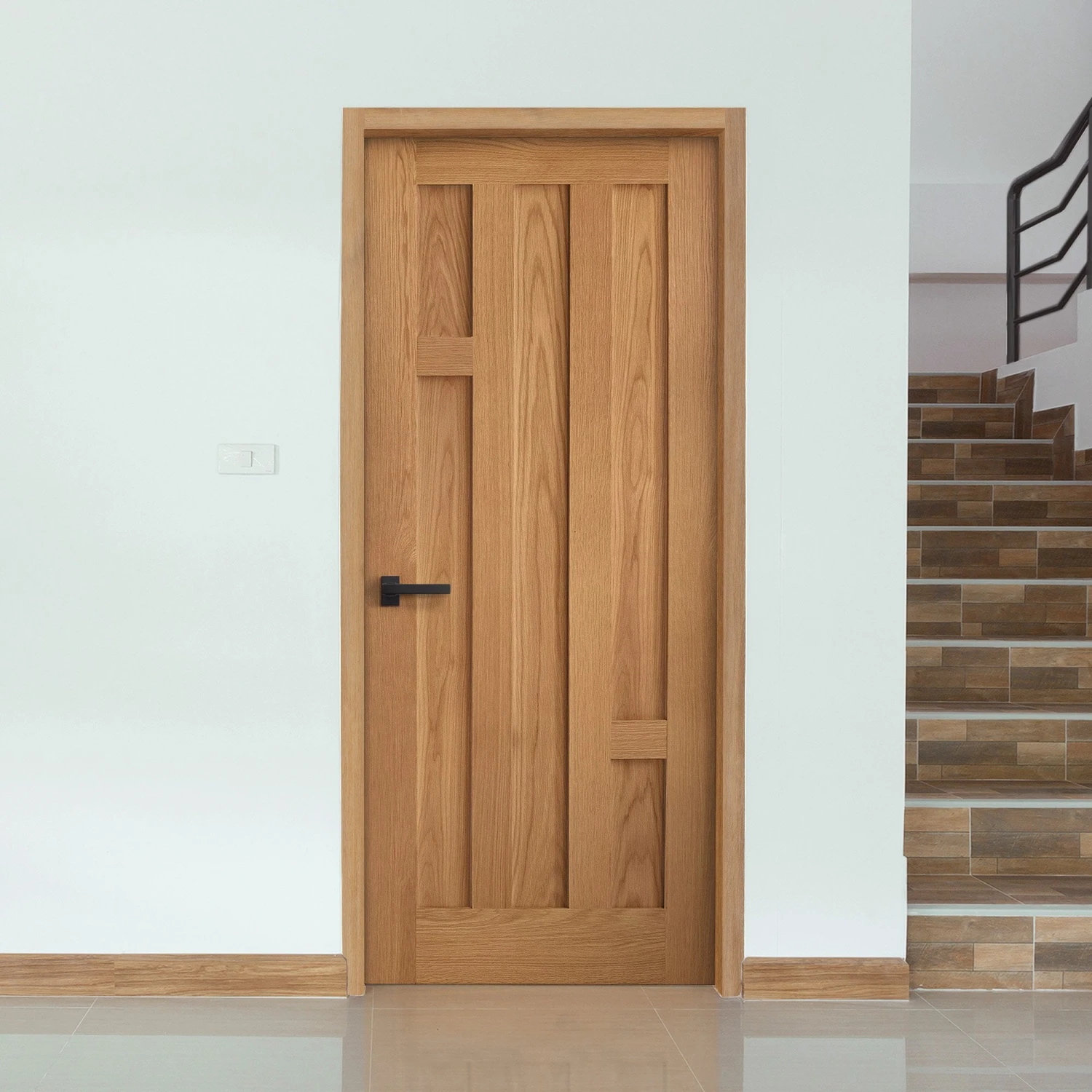 Oak Internal Fully Finished Stamford 5 Panel FD30 Fire Door (108076) 7 Oak Internal Fully Finished Stamford 5 Panel FD30 Fire Door (108076) - Image 7