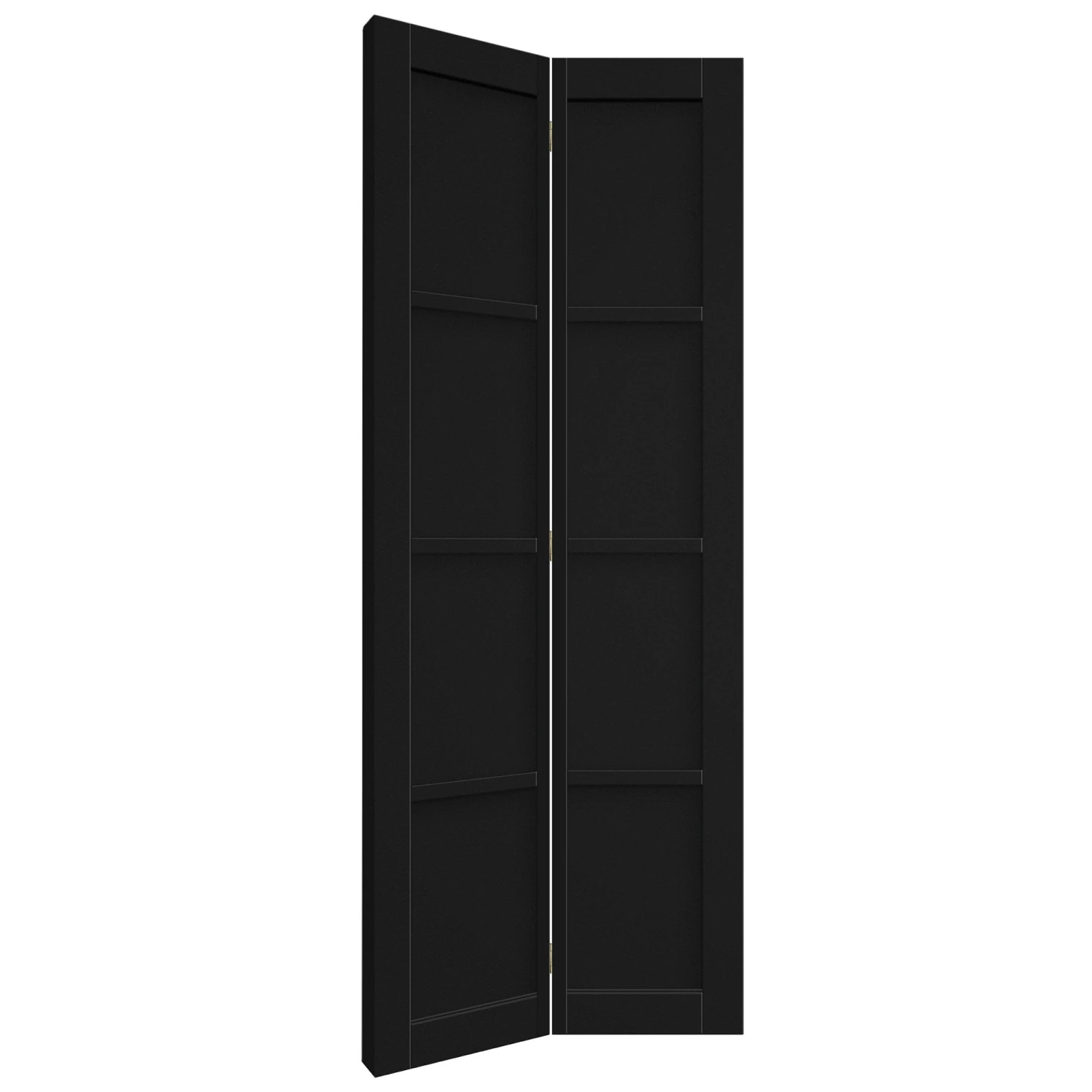 Black Internal Fully Finished 4 Panel Solid Bi-fold Door (121176) 2 Black Internal Fully Finished 4 Panel Solid Bi-fold Door (121176) - Image 2