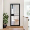 Jet Black Internal Fully Finished Studio 1 Panel 5 Light Clear Glass Door (124497)