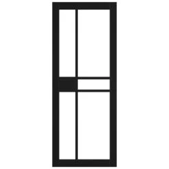 Jet Black Internal Fully Finished Studio 1 Panel 5 Light Clear Glass Door (124497) -Oak Door Store 1728661335 86768300
