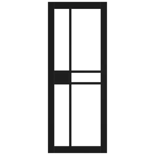 Jet Black Internal Fully Finished Studio 1 Panel 5 Light Clear Glass Door (124497) -Oak Door Store 1728661335 86768300