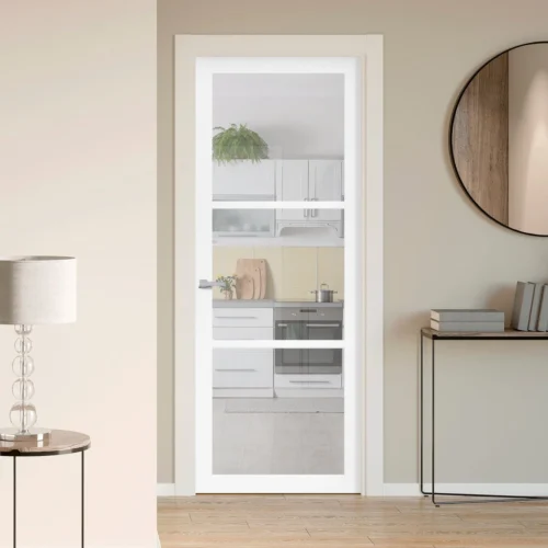 Internal Primed Studio Industrial 3 Light Clear Glass Door (121193)