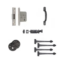 External Antique Black Ornate Garage Door Hardware Set (123758)