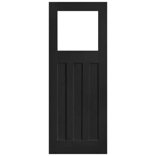 Oak Internal Fully Finished 1930's DX 3 Panel 1 Light Clear Glass Door (122040) -Oak Door Store 1730216735 55946200