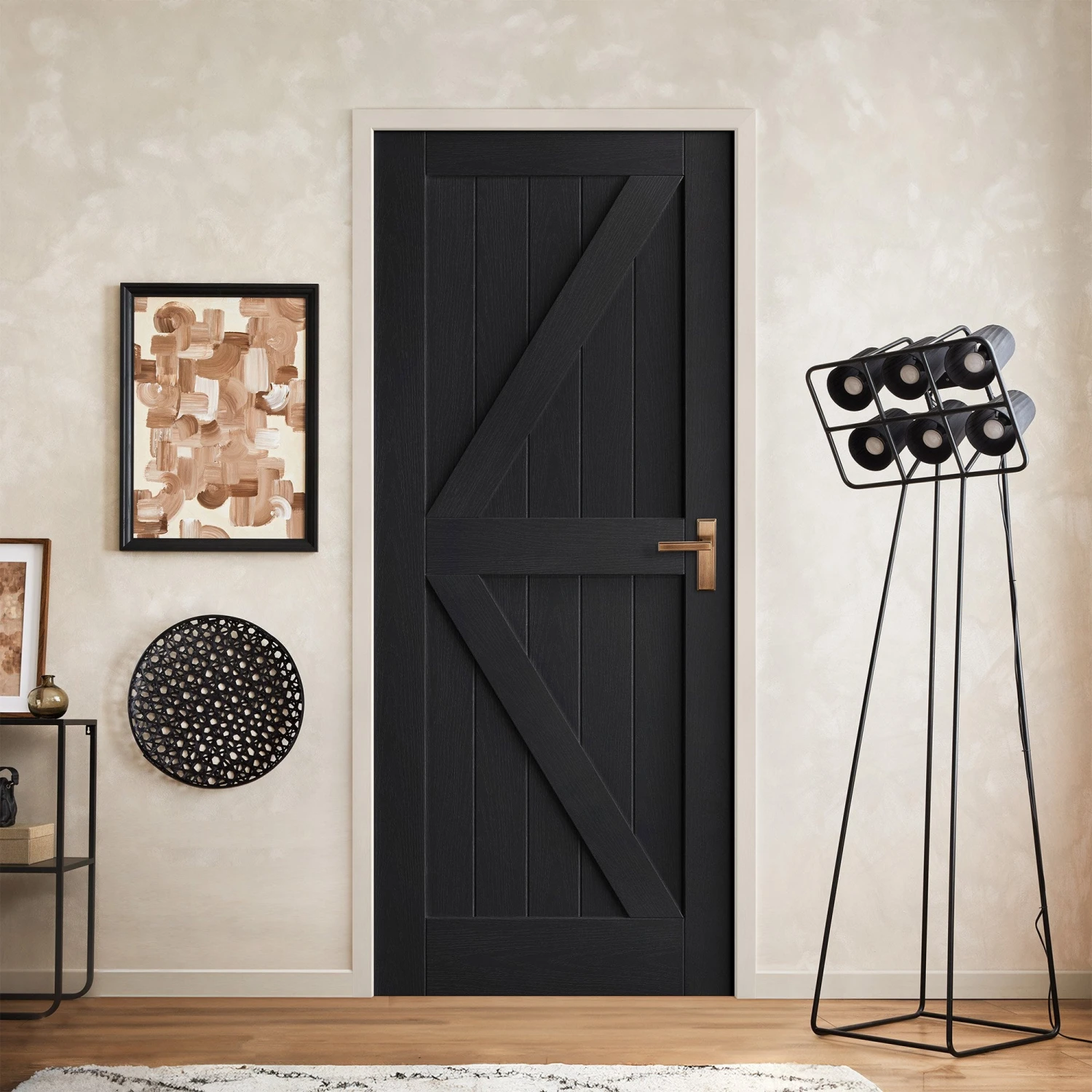 Black Internal Fully Finished Oak Barn Door (121610) 1 Black Internal Fully Finished Oak Barn Door (121610)