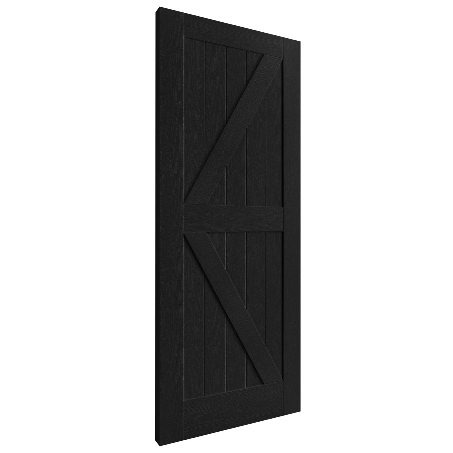 Black Internal Fully Finished Oak Barn Door (121610) 2 Black Internal Fully Finished Oak Barn Door (121610) - Image 2