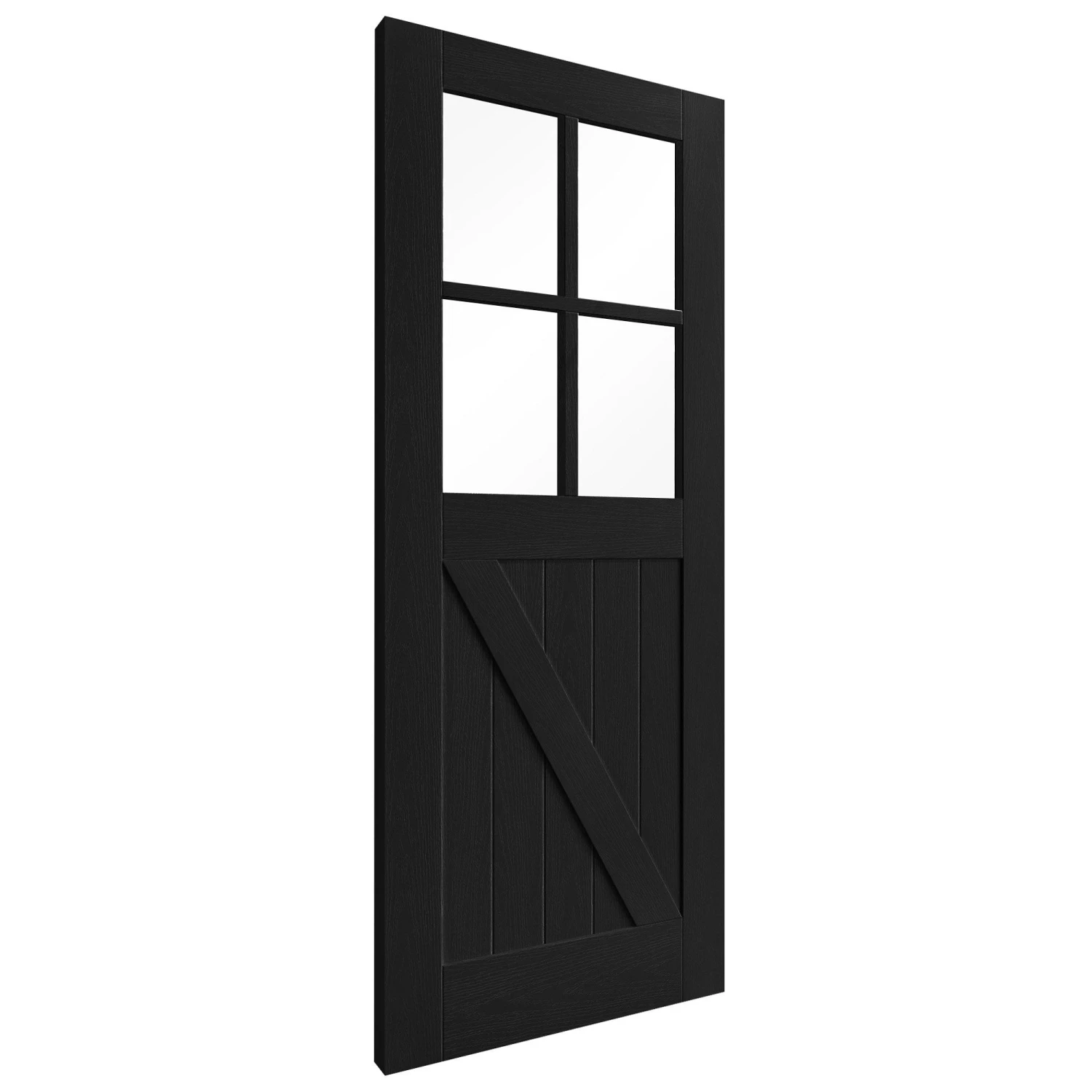 Black Internal Fully Finished Oak Barn Clear Glass Door (121611) 2 Black Internal Fully Finished Oak Barn Clear Glass Door (121611) - Image 2
