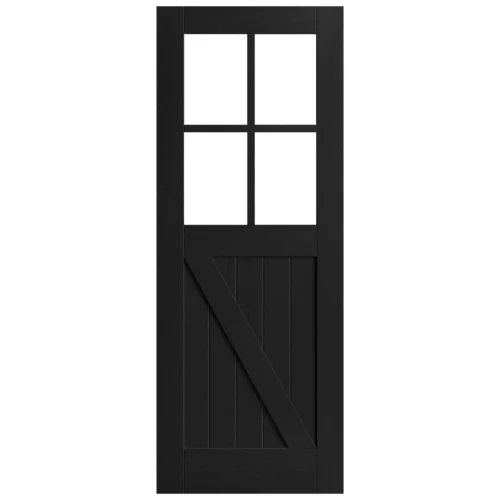Black Internal Fully Finished Oak Barn Clear Glass Door (121611) 5 Black Internal Fully Finished Oak Barn Clear Glass Door (121611) -Oak Door Store 1730216936 80069000