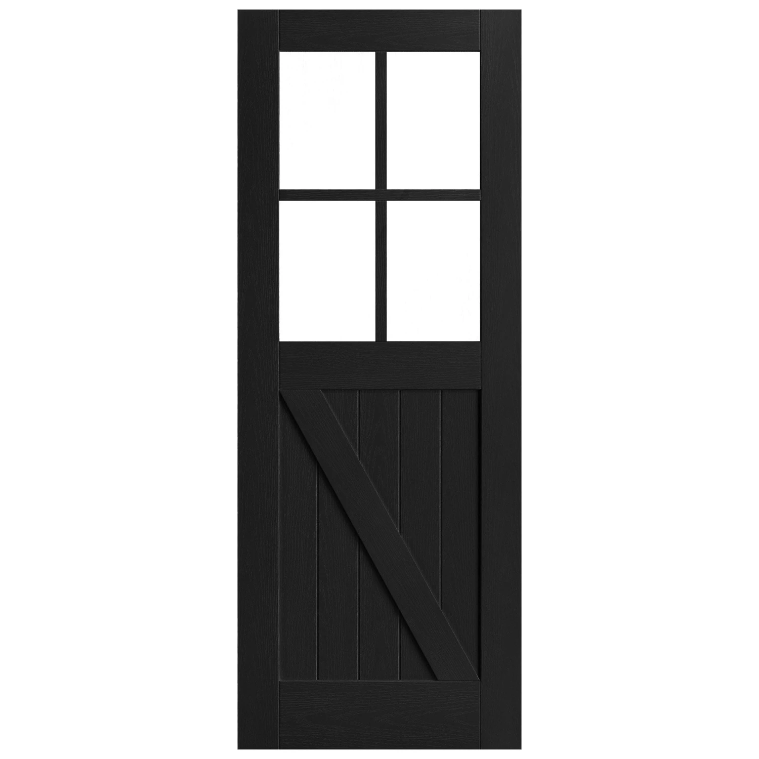 Black Internal Fully Finished Oak Barn Clear Glass Door (121611) 3 Black Internal Fully Finished Oak Barn Clear Glass Door (121611) - Image 3